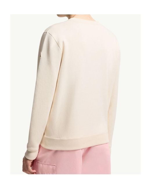 Moncler White Monogram Cotton Blend Sweater for men