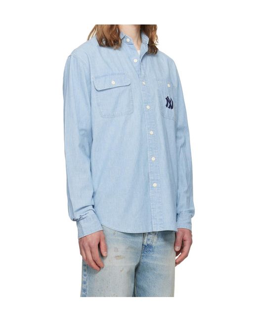 Polo Ralph Lauren Blue X Mlb Yankees Work Long-Sleeve Denim Shirt for men