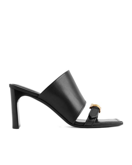Balenciaga Black Bel Air Buckle Detailed Sandals