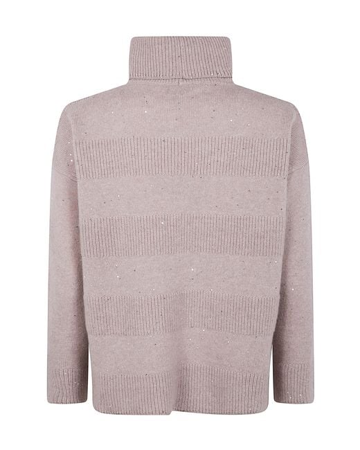 D.exterior Gray Embeliished High Neck Jumper