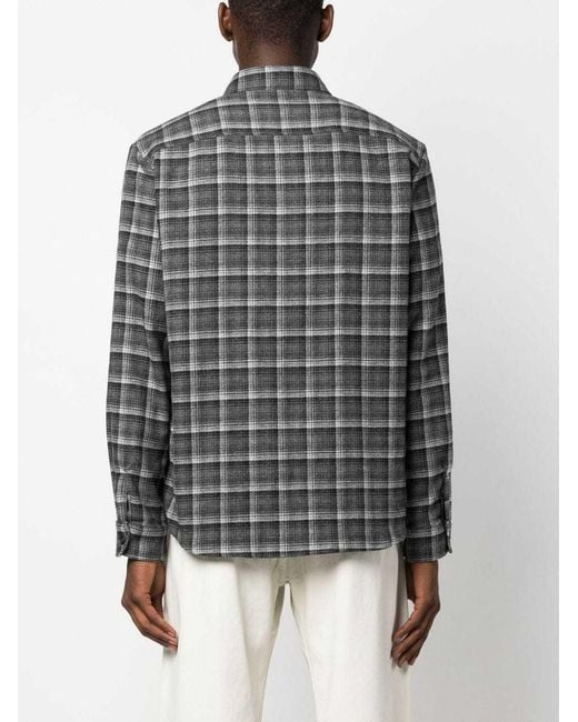A.P.C. Gray Checked Wool-Blend Shirt for men