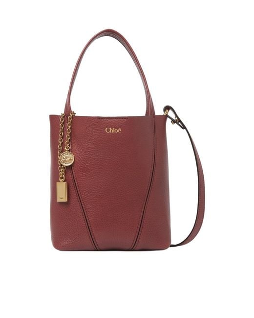 Chloé Red Small Chloé Spin Tote Bag