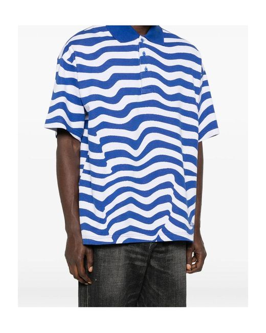 Napapijri Blue Striped Polo Shirt for men