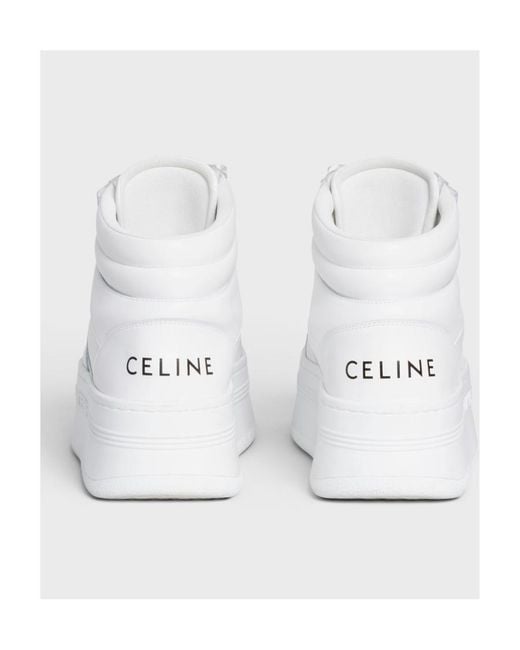Celine Mid Block Sneakers With Velcro And Wedge in White | Lyst