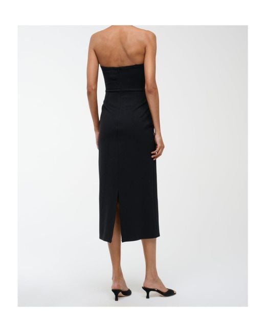 Staud Black Off-The-Shoulder Midi Dress