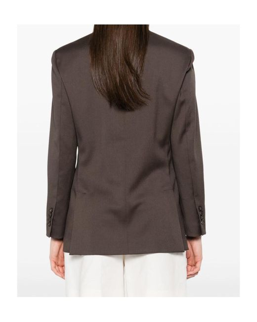 Brunello Cucinelli Brown Single-Breasted Blazer