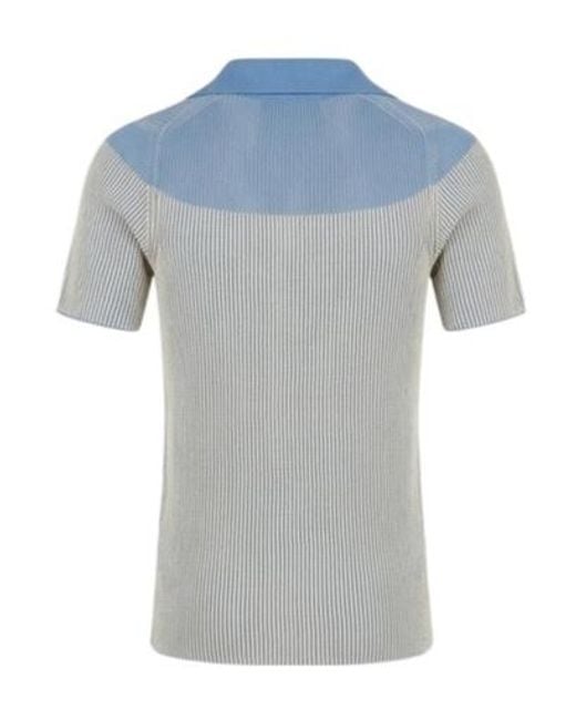 Vivienne Westwood Blue Striped Knit Polo Top