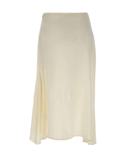 Victoria Beckham Natural Asymmetric Midi Skirt