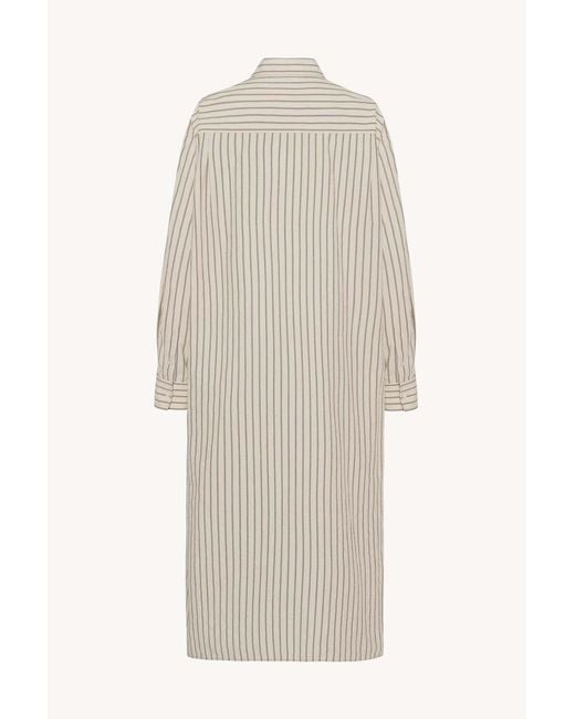The Row White Chihiro Striped Shirt Dress