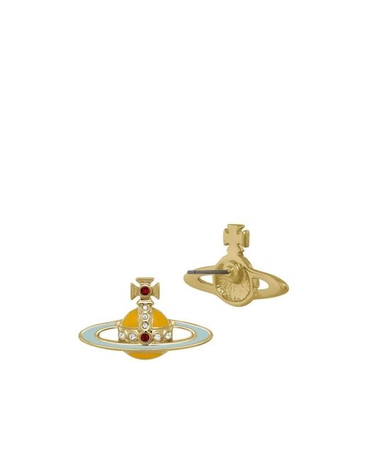 Vivienne Westwood Metallic Relief Orb Stud Earrings