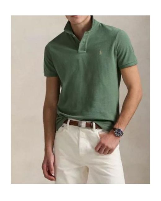 Polo Ralph Lauren Green Logo-Embroidered Straight Hem Polo Shirt for men