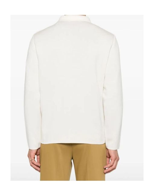Lardini White Button-Fastening Pocket Jacket for men