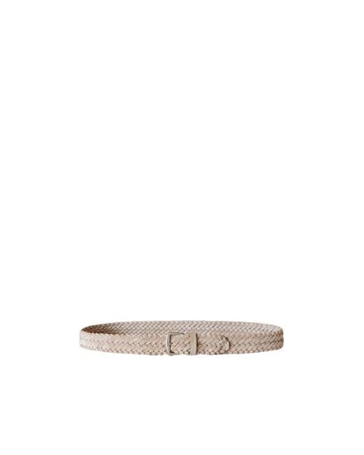 Loro Piana White Alsavel Buckle Belt for men