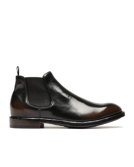 Officine Creative Black Round Toe Chelsea Boots for men