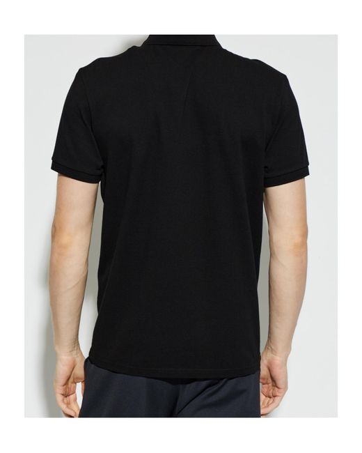 Moncler Black Logo-Patch Polo Shirt for men