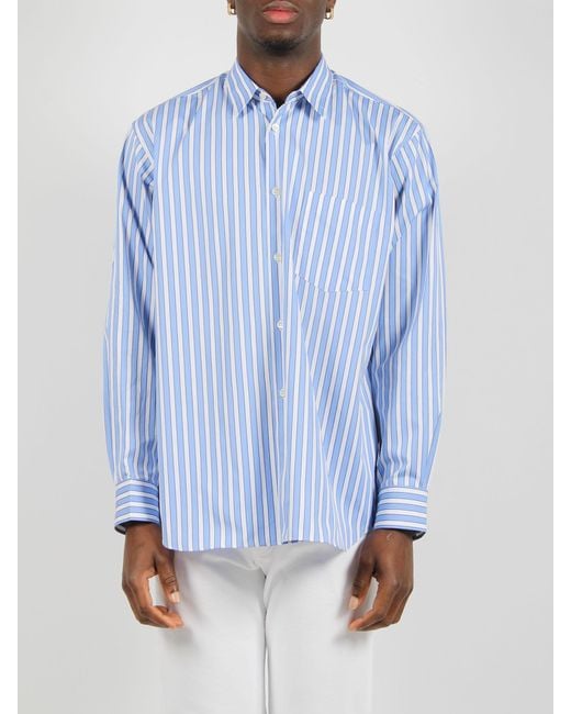 Comme des Garçons Blue Comme Des Garçons Shirt Striped Buttoned Shirt for men