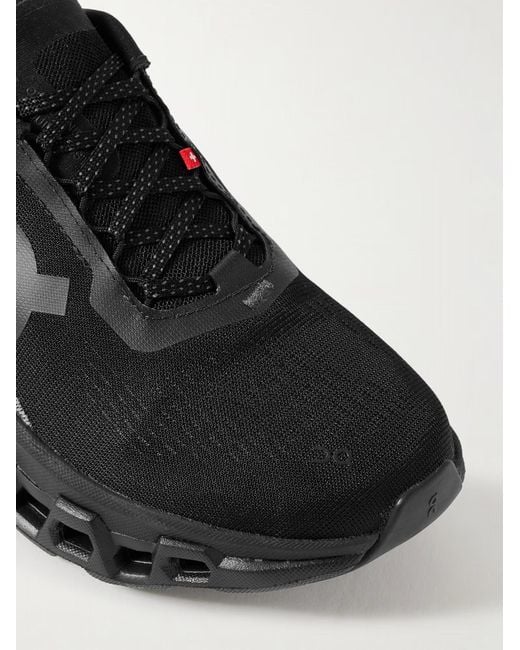 On Shoes Black Rubber-Trimmed Mesh Sneakers
