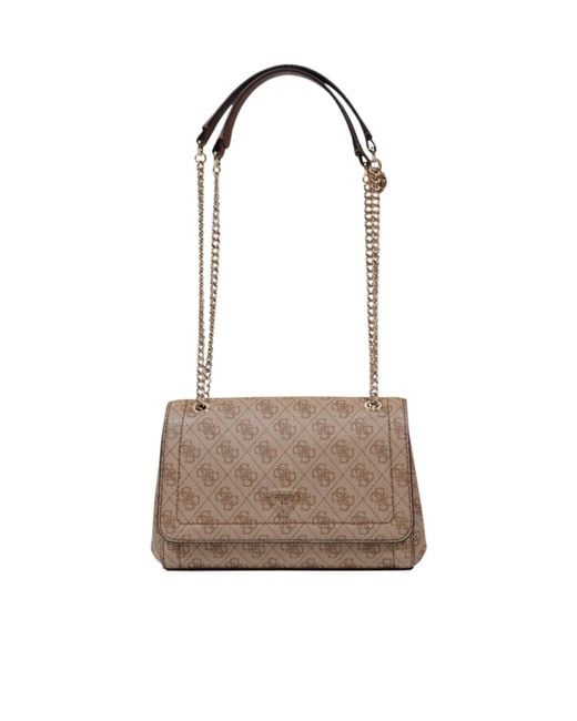 Guess White Monogram Chain Satchel