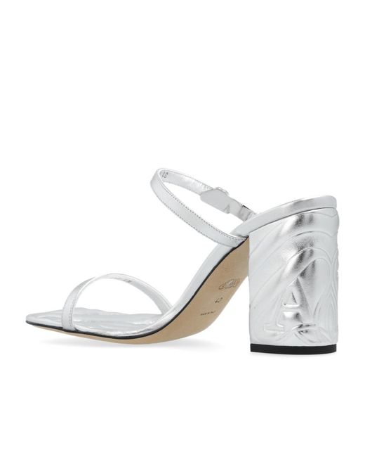 McQueen White Seal Strap-Detailed Slip-On Mules