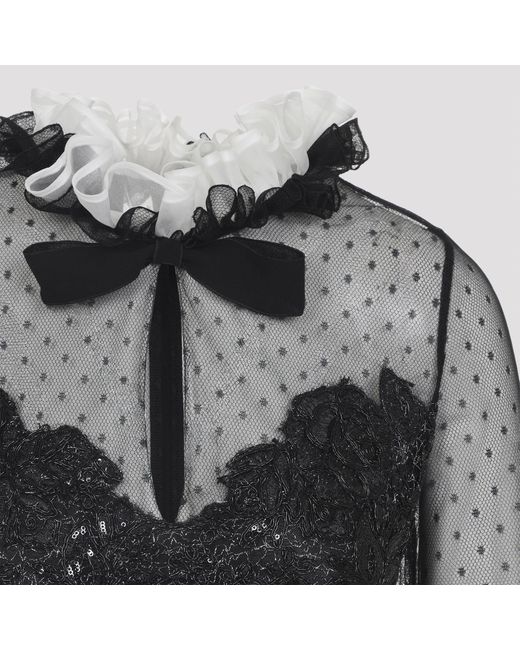 Giambattista Valli Black Sequin-Embellished Mini Dress
