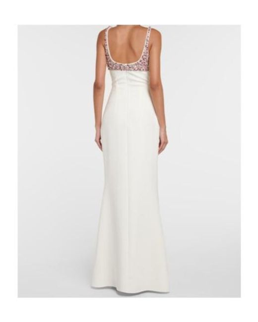 Safiyaa White Beatriz Embellished Gown