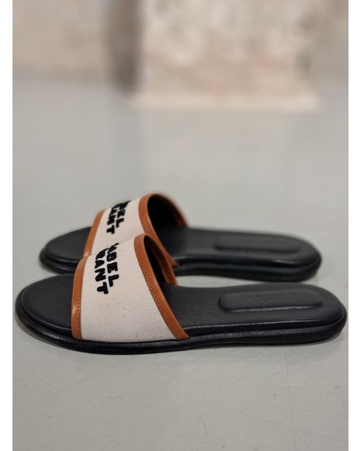 Isabel Marant Brown Open-Toed Slippers