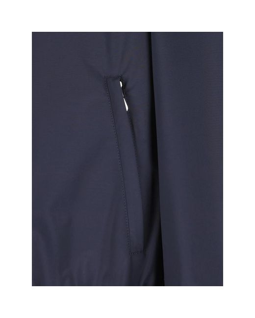 Brunello Cucinelli Blue Elasticated Hem Zipped Bomber Jacket for men