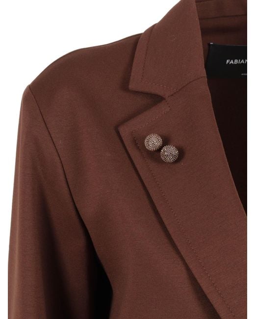 Fabiana Filippi Brown Single Breasted Tailored Blazer