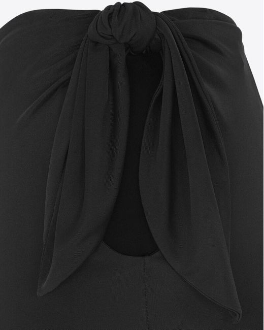 Saint Laurent Black Tied Pencil Skirt