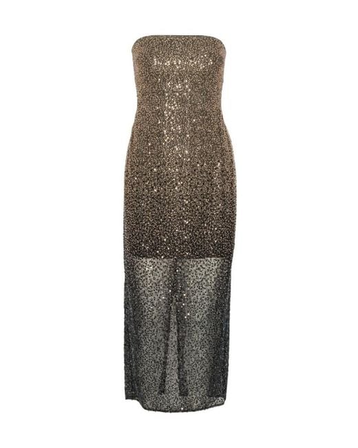ROTATE BIRGER CHRISTENSEN Multicolor Embellished Strapless Maxi Dress