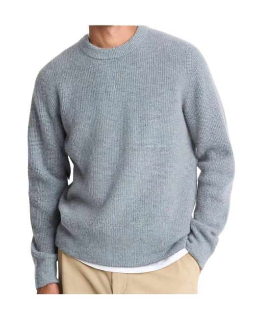 Vince Gray Plush Cashmere Thermal Crew Neck Sweater for men