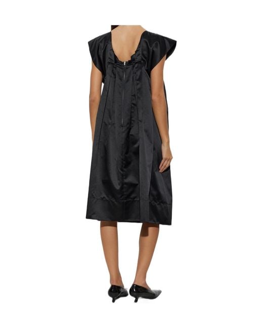 Marni Black Belted Pleated Long Dress
