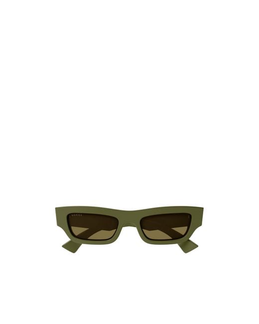 Gucci Green Eyewear Rectangle Frame Sunglasses for men