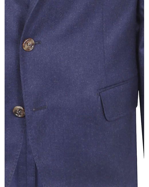 Brunello Cucinelli Blue Two-Button Wool Suit for men