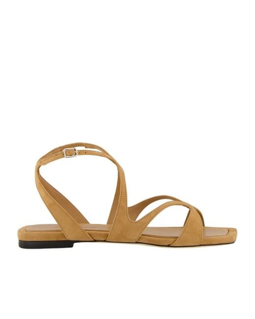 Jimmy Choo Metallic Ayla Strap Flat Sandals