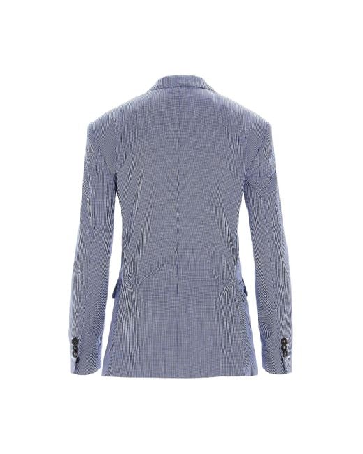 DSquared² Blue Micro Check Dean Blazer