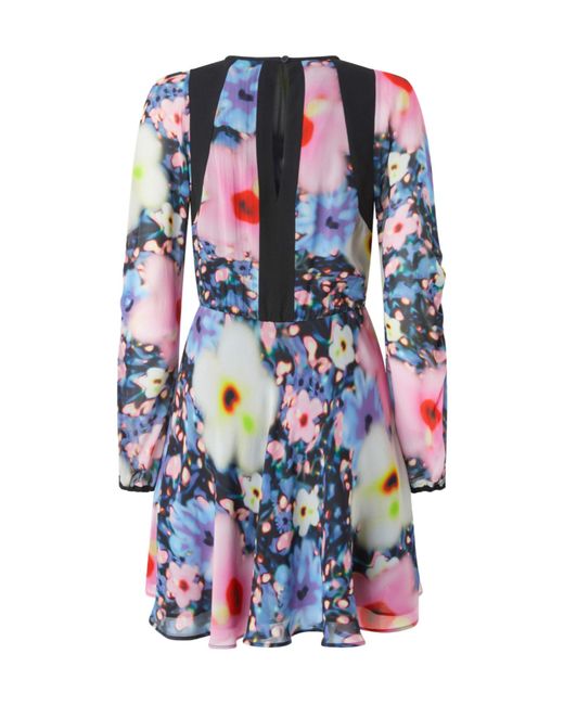 Pinko Blue Agretti Floral-Print Mini Dress