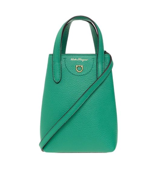 Ferragamo Green Logo Gancini Mini Shoulder Bag