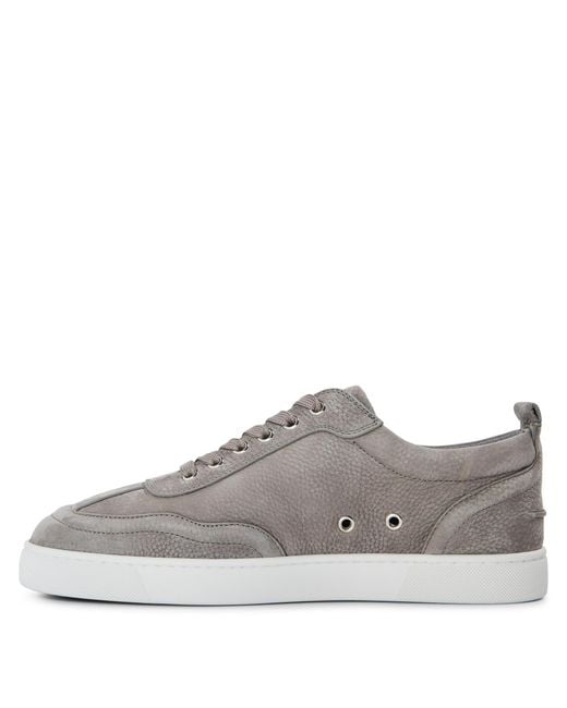 Christian Louboutin Gray Color Blocked Low Top Trainers for men