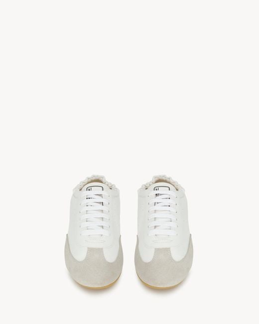 Saint Laurent White Lewis Lace-Up Sneakers for men