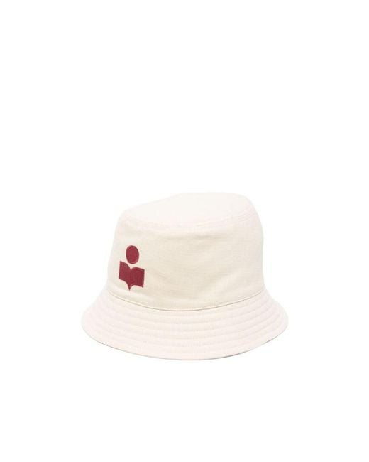 Isabel Marant White Logo-Embroidered Bucket Hat for men