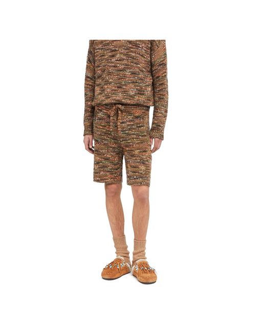 Alanui Brown Grunge Beat Shorts for men