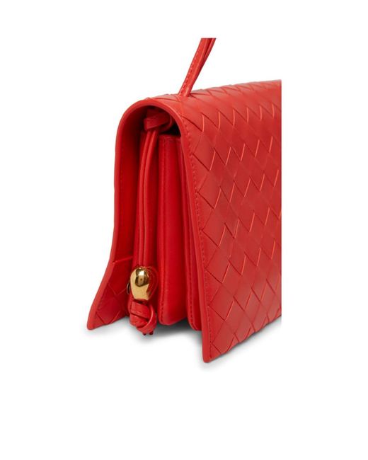 Bottega Veneta Red Woven Shoulder Bag