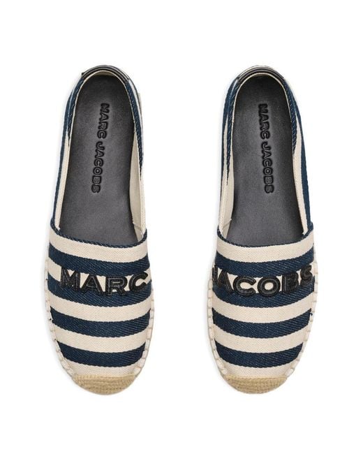 Marc Jacobs Blue Logo Patch The Striped Espadrilles