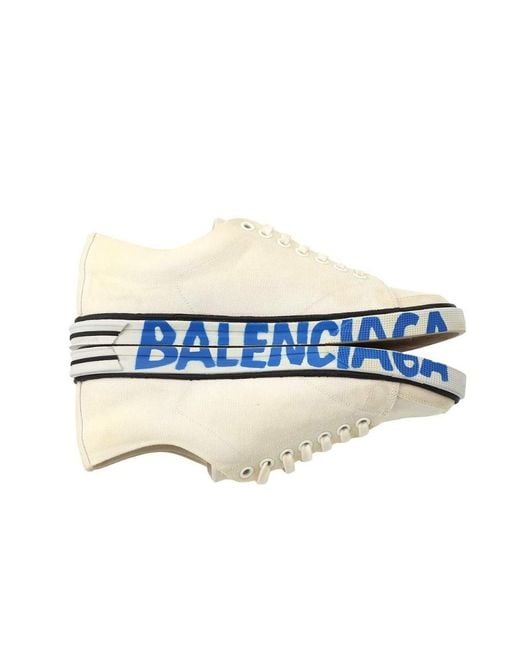 Balenciaga White Logo-Lacing Casual Sneakers