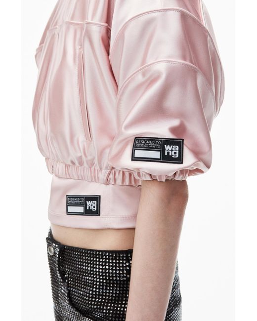 Alexander Wang Pink Logo-Appliqué Bomber Jacket