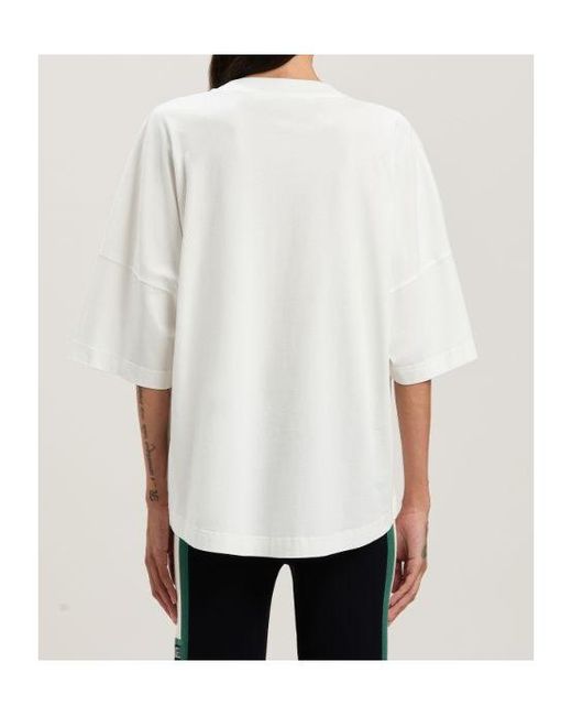 Palm Angels White Curved Logo Oversize T-Shirt