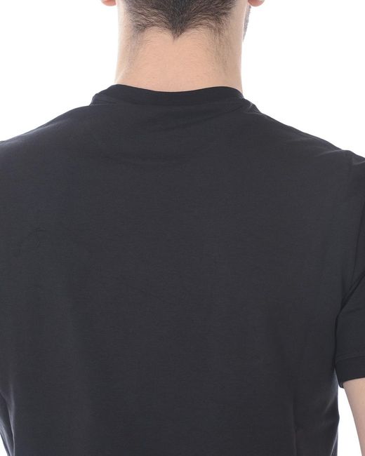 Emporio Armani Blue Short-Sleeved Logo-Mounted T-Shirt for men