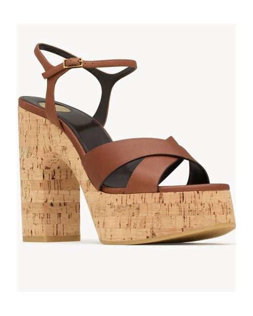 Saint Laurent Brown Bianca Platform Sandals