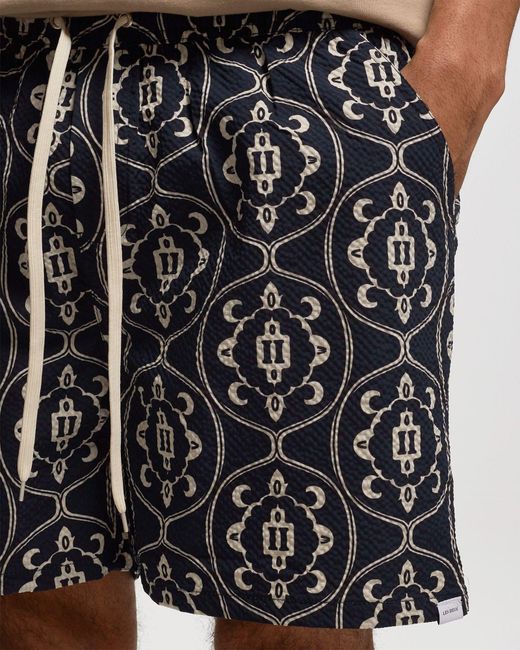 Les Deux Black Pattern Printed Swimming Trunks for men
